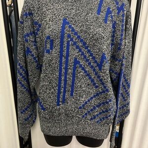 Vintage Blue and Gray Sweater